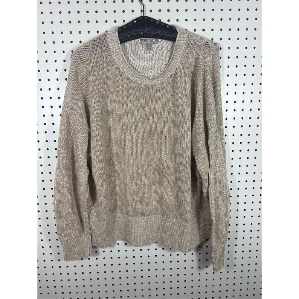 J.Crew woman’s linen blend pullover beach sweater size XL